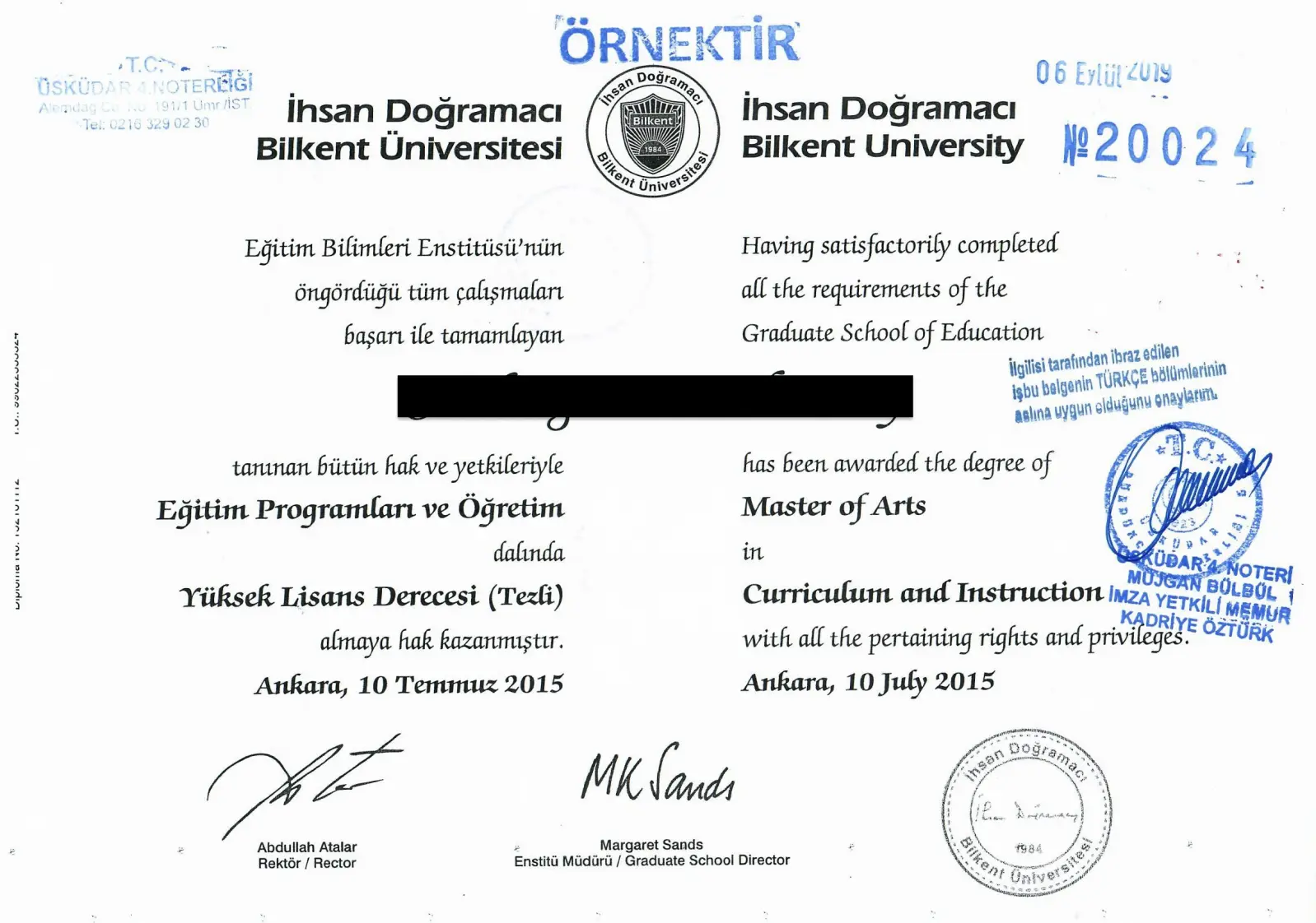 Diploma aus der Türkei