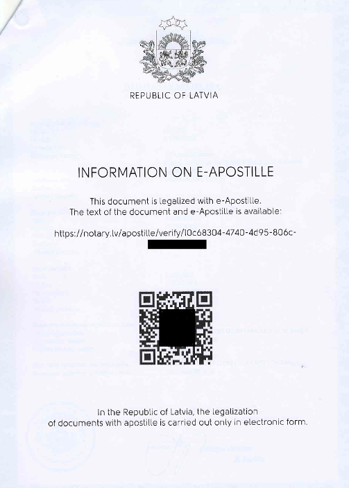 Apostille in Lettland