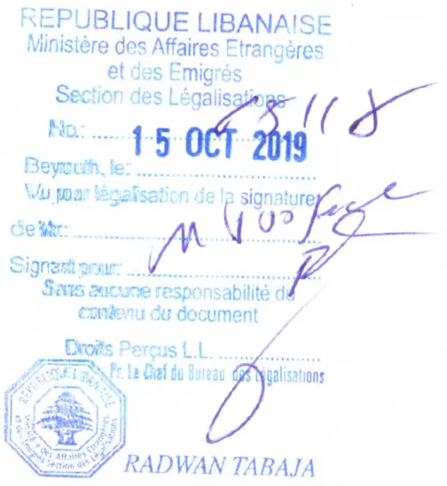 Konsularische Legalisation im Libanon