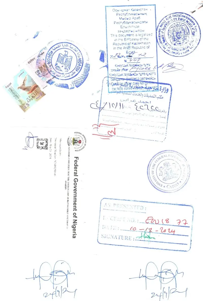 Konsularische Legalisation von Dokumenten aus Kasachstan